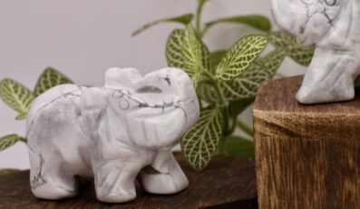 Éléphant en howlite