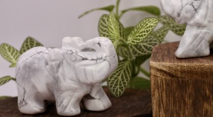 Éléphant en howlite (40mm)