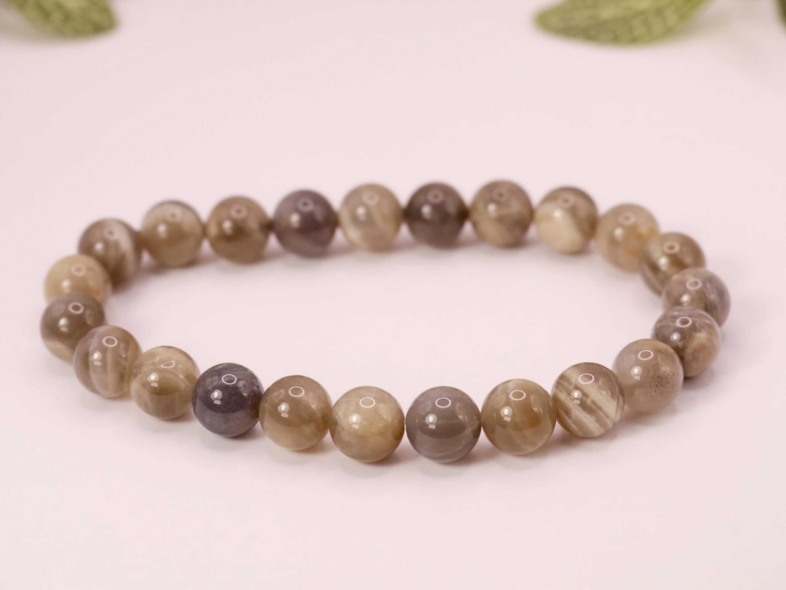 Bracelet boule Pierre de Lune Noire