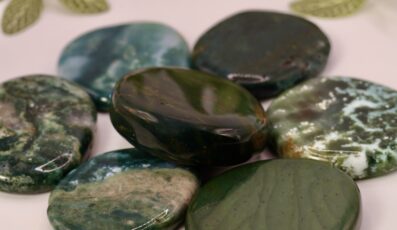 Pierre plate Jaspe vert