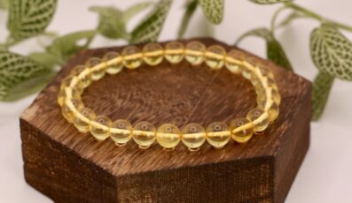Bracelet Boule Ambre Jaune