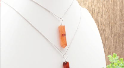 Pendentif pointe cornaline