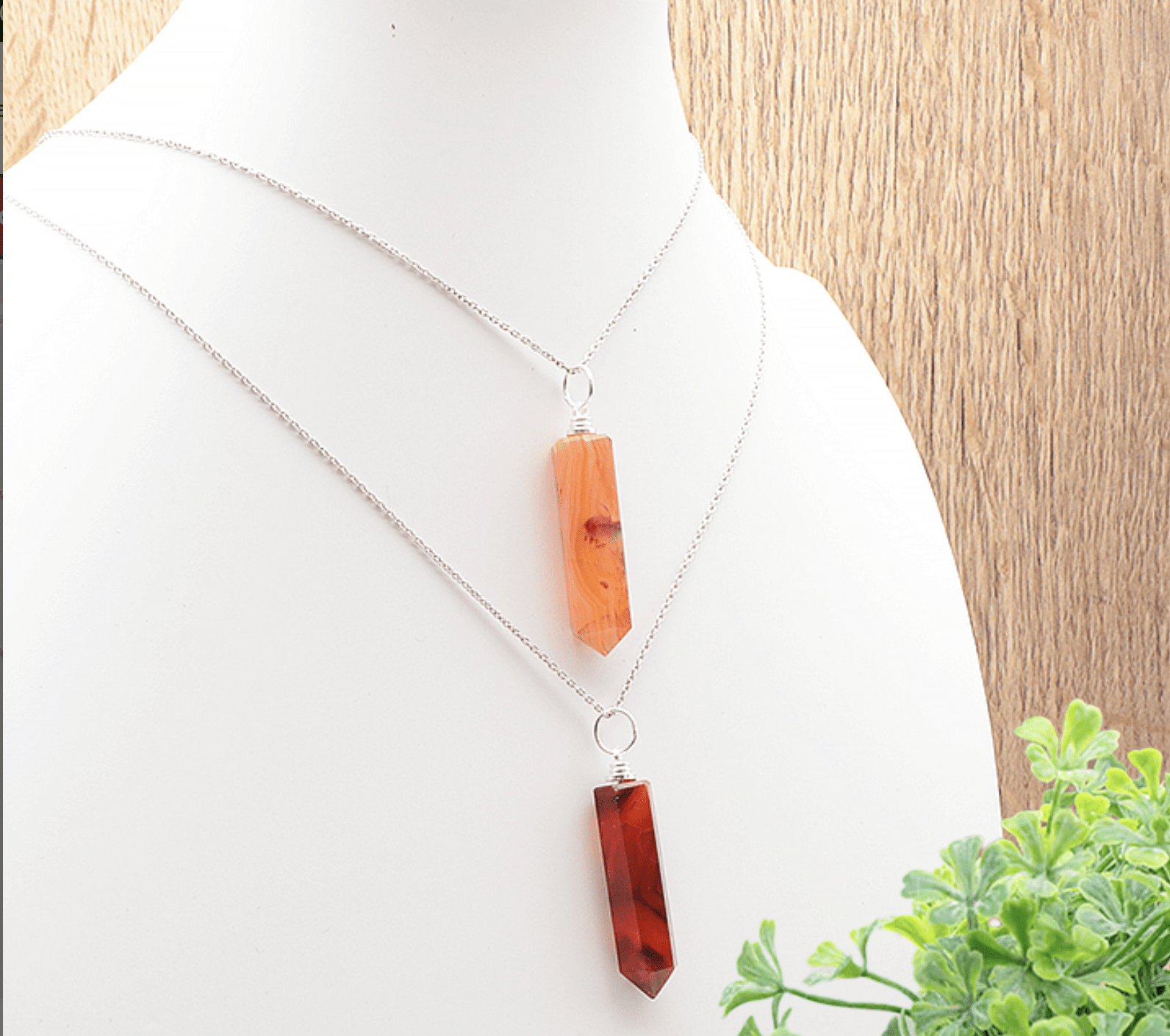 Pendentif pointe cornaline