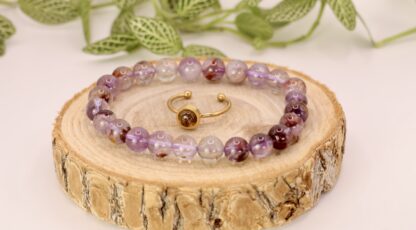 Ensemble bague et bracelet en super seven