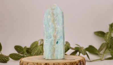 Pointe semi polie aragonite bleu