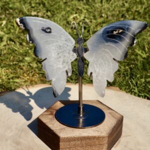 Papillon en Agate Grise