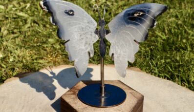 Papillon en Agate Grise