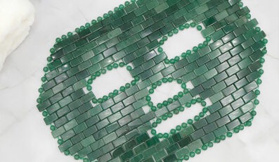 Masque visage aventurine verte