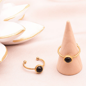 Bague ISEL Dorée onyx