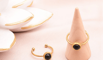 Bague ISEL Dorée onyx