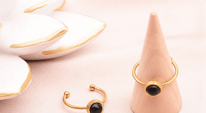 Bague ISEL Dorée onyx