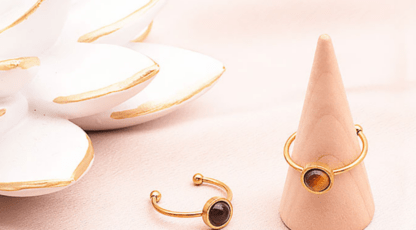 Bague ISEL Dorée œil de tigre