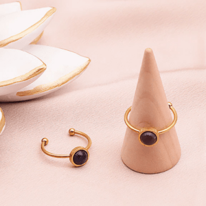 Bague ISEL Dorée Améthyste