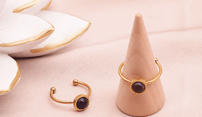 Bague ISEL Dorée Améthyste