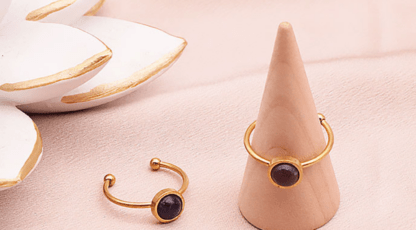 Bague ISEL Dorée Améthyste