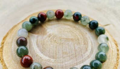 Bracelet boule Jaspe Héliotrope