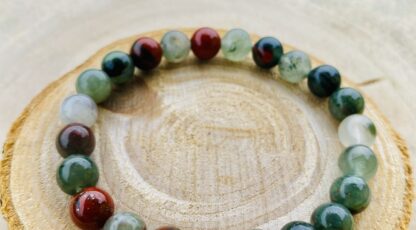 Bracelet boule Jaspe Héliotrope (Grande taille)