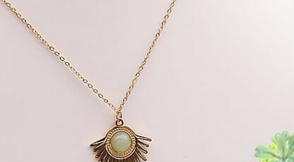 Collier Néphra Doré aventurine verte