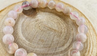 Bracelet boule agate fleur de cerisier