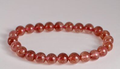 Bracelet Boule quartz fraise
