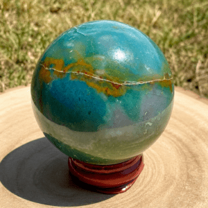 Sphère en agate mousse naturelle – pierre de sérénité et d’harmonie en lithothérapie