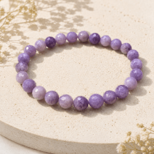 Bracelet facette lépidolite naturelle lithothérapie