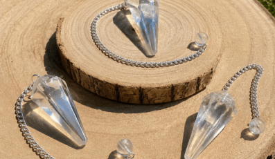 Pendule hexagonal cristal de roche