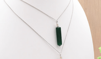 Pendentif pointe Aventurine verte
