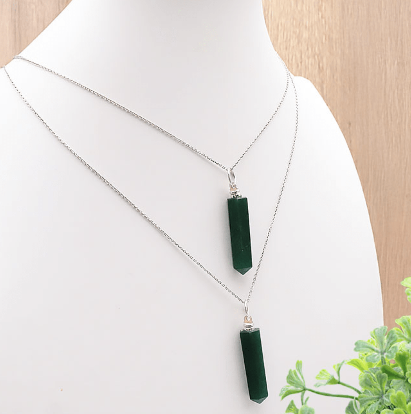 Pendentif aventurine verte naturelle – pierre d'abondance, de sérénité et de prospérité