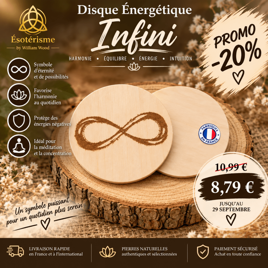 Plaque en bois avec symbole Infini