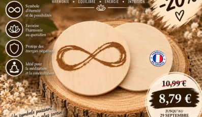 Plaque en bois avec symbole Infini