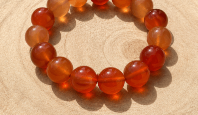 Bracelet boule Cornaline  (14mm)