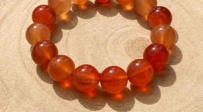 Bracelet boule Cornaline  (Grosse perle)