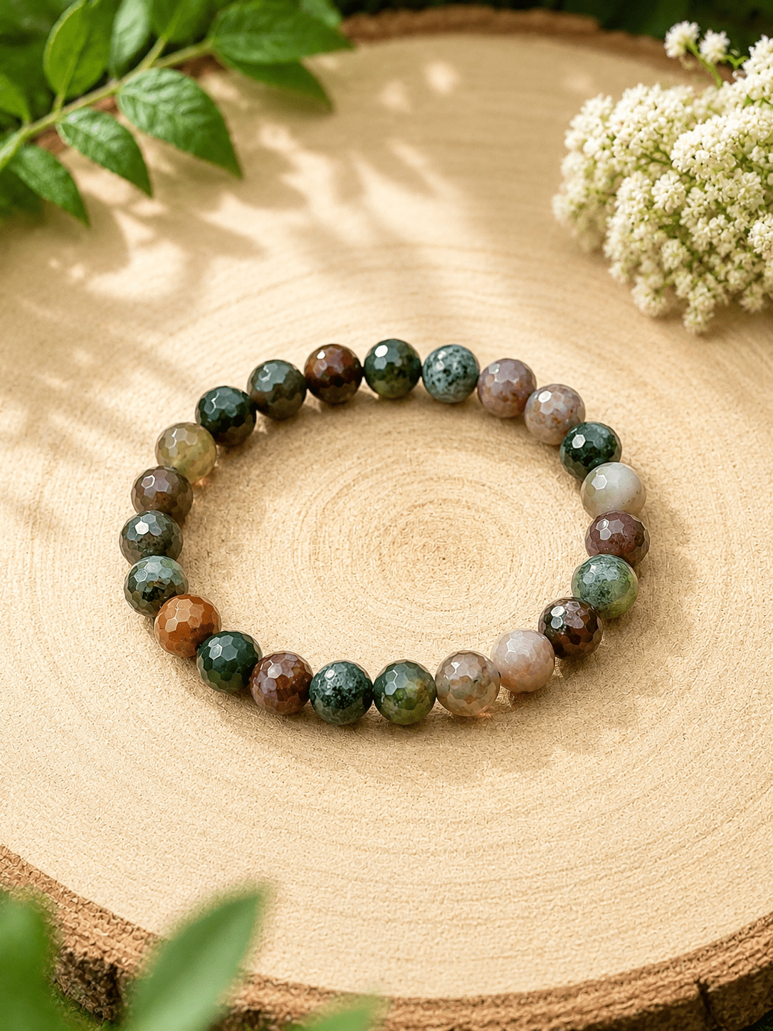 Bracelet pierre naturelle agate indienne ancrage et harmonie