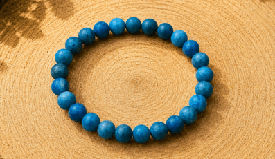 Bracelet Boule Apatite Bleue Mat