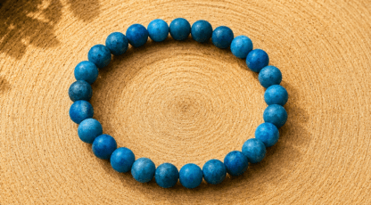 Bracelet Boule Apatite Bleue Mat