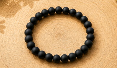 Bracelet Boule Obsidienne Noire Mat