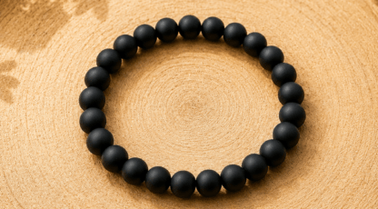 Bracelet Boule Obsidienne Noire Mat