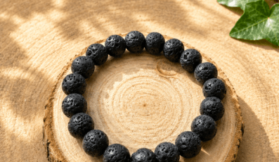 Bracelet Boule Pierre de Lave (10mm)