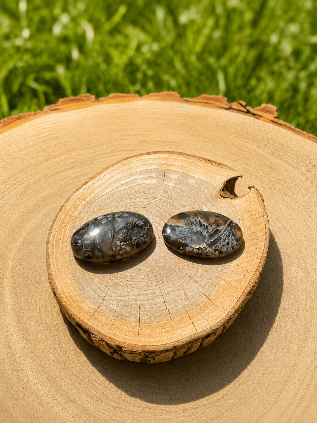 Cabochon non serti forme ovale Agate Stick naturelle – bienfaits énergétiques lithothérapie