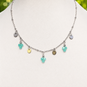 Collier LUEUR en Amazonite naturelle – bienfaits énergétiques lithothérapie