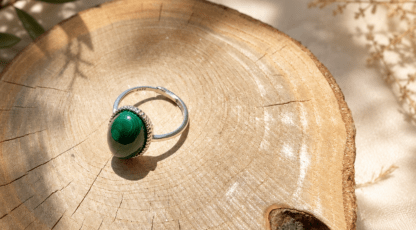 Bague en Malachite (en laiton)