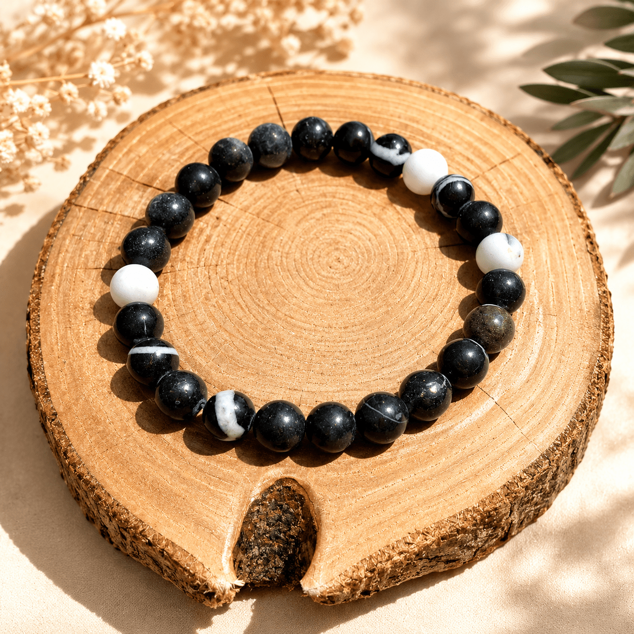 Bracelet en Jaspe Zébré naturelle pour la confiance et l'équilibre émotionnel