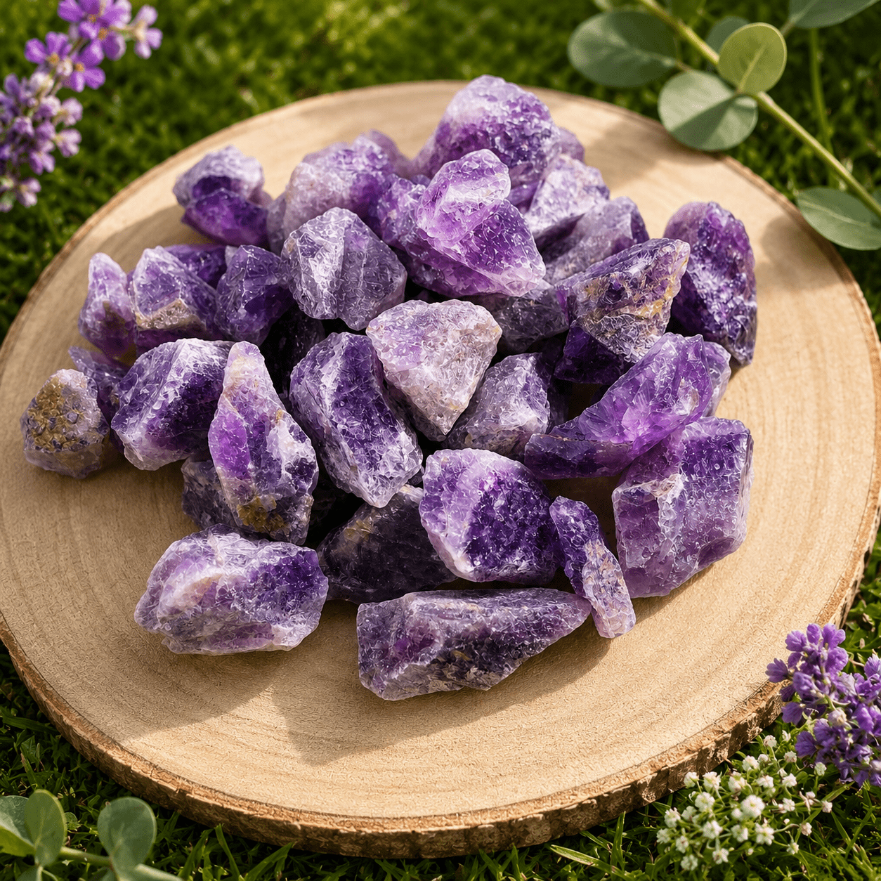 Pierre brute Améthyste naturelle – cristaux violets de sérénité, intuition et protection énergétique