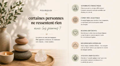 Pourquoi certaines personnes ne ressentent rien avec les pierres en lithothérapie ? Sensibilité énergétique, intuition et réceptivité