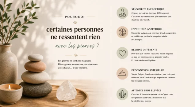 Pourquoi certaines personnes ne ressentent rien avec les pierres en lithothérapie ? Sensibilité énergétique, intuition et réceptivité