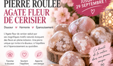 Pierre roulée agate fleur de cerisier