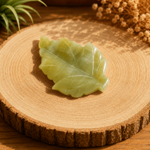 Feuille en Jade de Chine naturelle – harmonie et lithothérapie