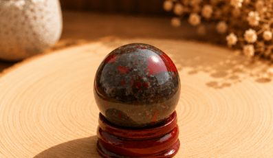 SPHÈRE EN JASPE HÉLIOTROPE