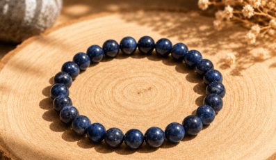Bracelet boule en Saphir Bleu